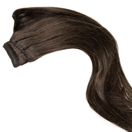 Weft hair extensions dark chestnut 18 Inch