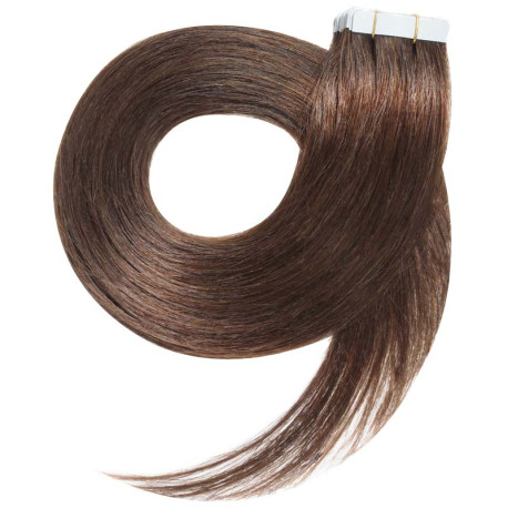 Tape in hair extensions n 8 (chestnut) 100% HUMAN HAIR 18 INCH