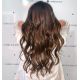 Pre bonded hair extensions chestnut wavy 18"