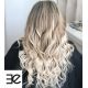 Pre bonded hair extensions platinum blonde wavy 24"