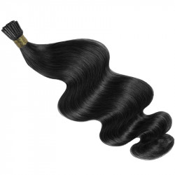 Extensions n 1 (black) 100% natural hair cold attachment 63 cm curly