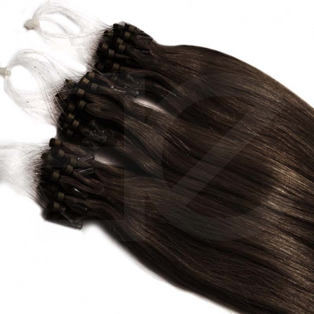 Extensions n 2 (dark chestnut) 100% natural hair loop 48 cm