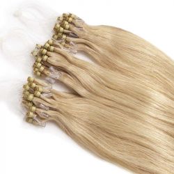 Micro loop hair extensions ash blonde straight 18"