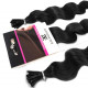 Micro ring hair extensions jet black curly 24"