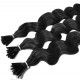 Micro ring hair extensions jet black curly 24"