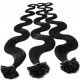 Extensions n 1 (black) 100% natural hair hot fusion 50 cm curly