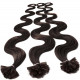 Extensions n 2 (dark chestnut) 100% natural hair hot fusion 63 cm curly