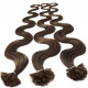 Extensions n 8 (chestnut) 100% natural hair hot fusion 63 cm curly