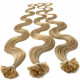 Pre bonded hair extensions ash blonde wavy 24"