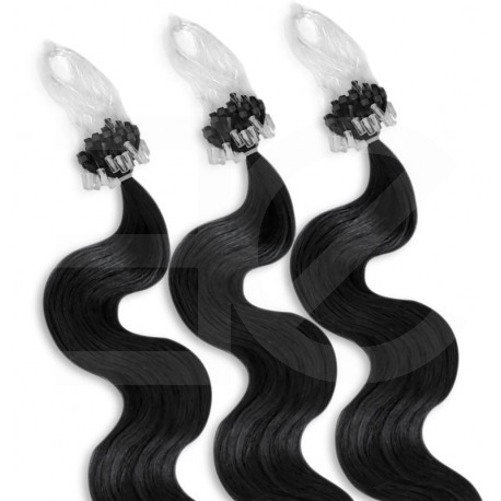 Extensions n 1 (Black) 100% natural hair LOOP 48 cm