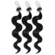 Extensions n 1 (Black) 100% natural hair LOOP 48 cm