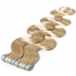 Tape in hair extensions light blonde wavy 18"