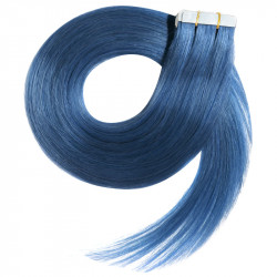 Tape in hair extensions BLUE straight 18"