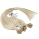 Micro ring hair extensions platinum blonde straight 18"