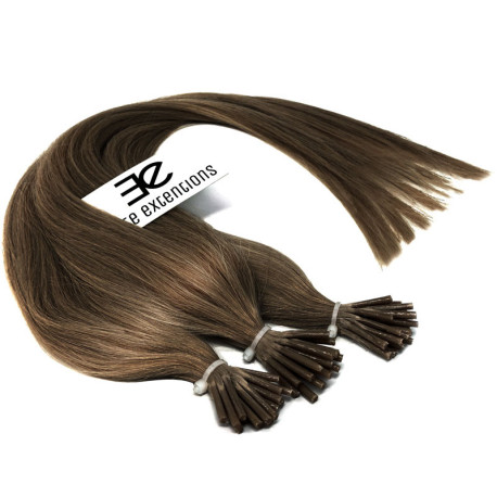 Micro ring hair extensions chestnut straight 0.85G 18"