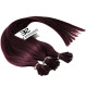 Micro ring hair extensions plum straight 18"