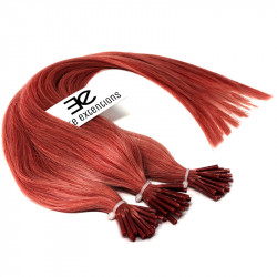 Micro ring hair extensions red straight 18"