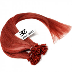 Pre bonded hair extensions red 18"