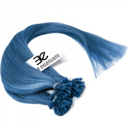 Pre bonded hair extensions blue 18"