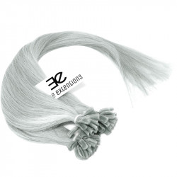 Pre bonded hair extensions silver 24"