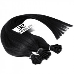 Micro ring hair extensions jet black straight 1G 18"