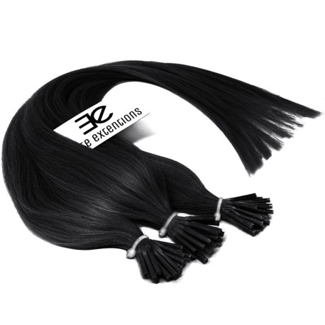 Micro ring hair extensions jet black straight 1G 24"