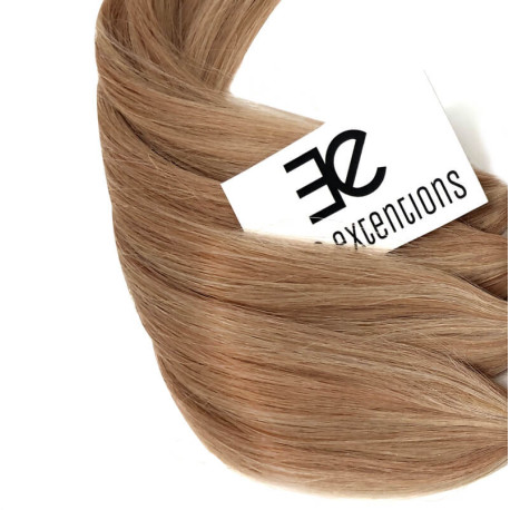 Micro ring hair extensions golden blonde with blonde highlights straight 18"