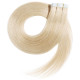 Tape in hair extensions straight n°613B (platinum blonde) 28 inch