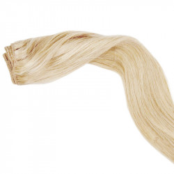 Weft hair extensions platinum blonde 18"