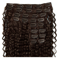 Clip in hair extensions chocolate curly max volume 180G 24"