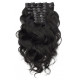 Clip in hair extensions jet black wavy max volume 180G 24"