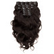 Clip in hair extensions dark brown wavy max volume 180G 24"