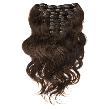 Clip in hair extensions chocolate wavy max volume 180G 24"