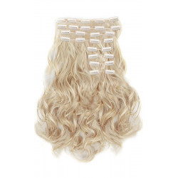 Clip in hair extensions wavy n°613 (light blonde) max volume 180g 24 inch