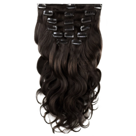 Clip in hair extensions natural black wavy 20 inches