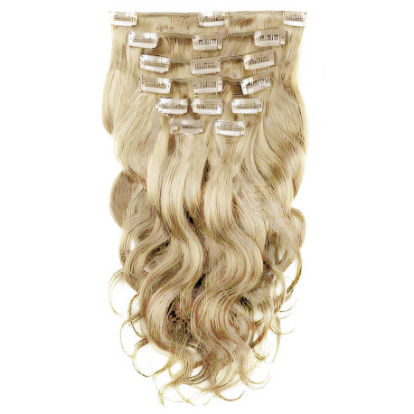 Clip in hair extensions light blonde wavy 24 inches