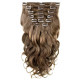 Wave clip In Human Hair Extension n°8 (Chestnut) 100% natural hair clip-in 24 Inch