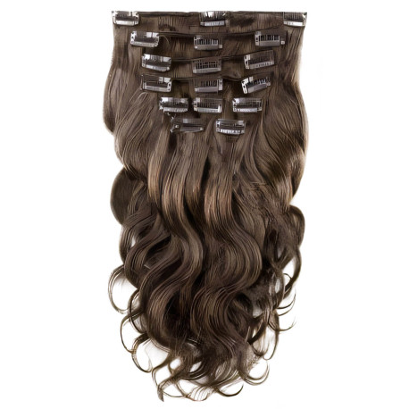 Clip in hair extensions chestnut wavy 24 inches