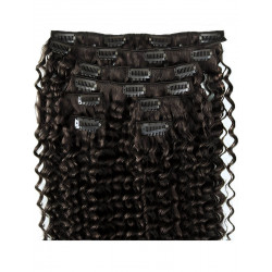 Clip in hair extensions natural black curly 20 inch