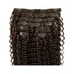 Clip in hair extensions chestnut curly 20 inch