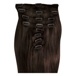 Extensions n 2 (dark chestnut) 100% natural hair clip-in 55 cm