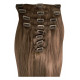 Clip in hair extensions light chestnut 20 inch