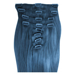 Clip in hair extensions blue 20 inch