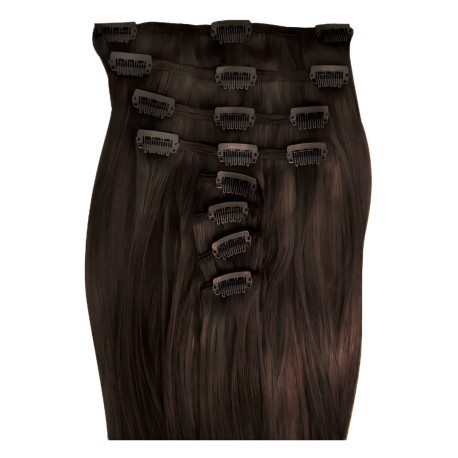 Clip in hair extensions dark brown 28 inch