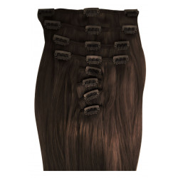 Extensions n 4 (chocolate) 100% natural hair clip-in 55 cm