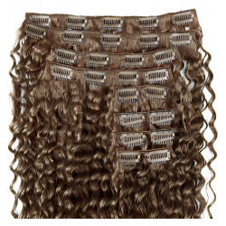 Clip in hair extensions curly n°613 (light blonde) max volume 180g 24 inch