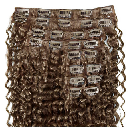 Clip in hair extensions curly n°613 (light blonde) max volume 180g 24 inch