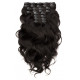 Clip in hair extensions wavy n°1 (black) max volume 180g 24 inch