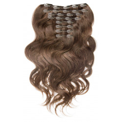 Clip in hair extensions wavy n°1 (black) max volume 180g 24 inch